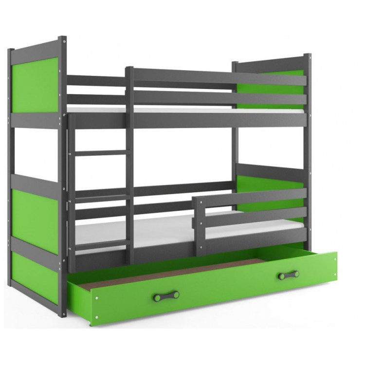 Poschodová posteľ Rico sivo-zelená 200cm x 90cm